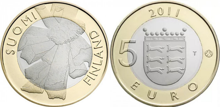 Finlanda moneda comemorativa 5 euro 2011 - Regiunea Ostrobothnian - UNC