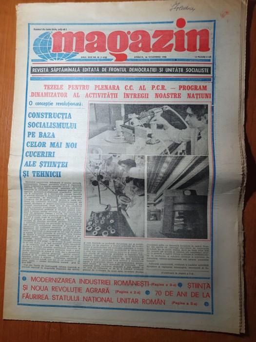 magazin 26 noiembrie 1988-70 ani de la faurirea statului national roman