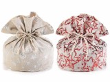 Set 2 saculeti Craciun textil multicolor &Oslash;21cmx32H