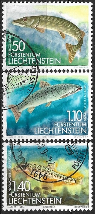 B1133 - Lichtenstein 1989 - Pesti 3v.stampilate,serie completa