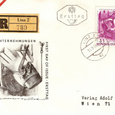 ANIVERSARE 15 ANI NATIONALIZARE INTREPRINDERI GUVERNALE AUSTRIA FDC 1961