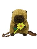 Ghiozdan-Rucsac Capibara cu floricica si bretele 30cm