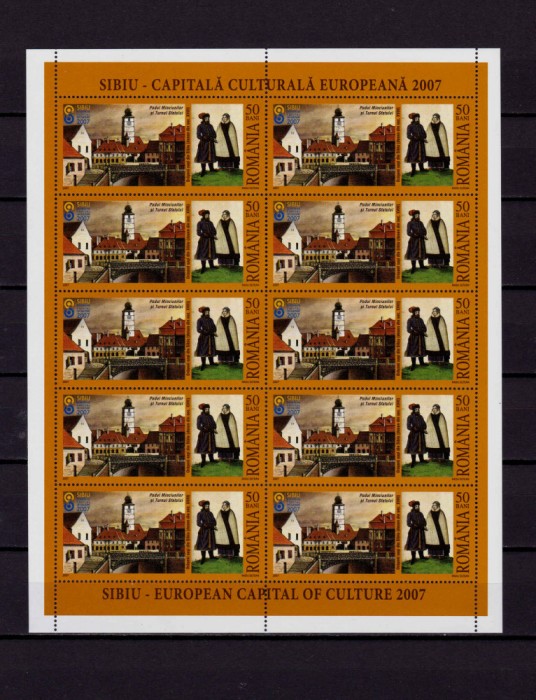 RO 2007 LP 1769 a &quot;Sibiu-Capitala cult. Eu.2007&quot;-DOAR minicoala de 50 bani ! MNH