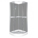Cumpara ieftin Cabină de duș CLASSIC 80 GREY cu perete posterior, cădiță și baterie