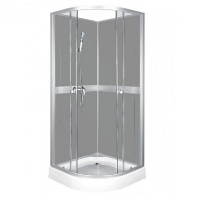 Cabină de duș CLASSIC 80 GREY cu perete posterior, cădiță și baterie foto