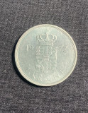 Moneda 1 coroana 1977 Danemarca, Europa