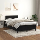 Pat box spring cu saltea, negru, 120x200 cm, catifea GartenMobel Dekor, vidaXL