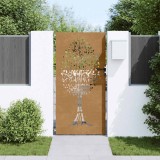 vidaXL Poartă pentru grădină, 85x175 cm, oțel corten, model copac