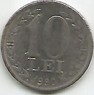 No(2) moneda-ROMANIA-10 LEI 1990 foto