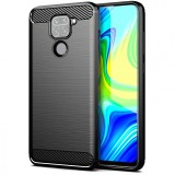 Husa TPU Forcell Carbon pentru Xiaomi Redmi Note 9, Neagra