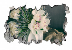 Autocolant decorativ, Gaura in perete, Arbori si flori, Multicolor, 83 cm, 582ST-3 foto
