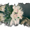 Autocolant decorativ, Gaura in perete, Arbori si flori, Multicolor, 83 cm, 582ST-3