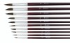 Set 10 Pensule Rotunde OColor Nr. 8, Păr Ponei, Multicolor, Acuarelă Tempera, M&acirc;ner Lemn/Aluminiu