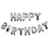 Set baloane folie flippy, happy birthday, 40 cm, argintiu