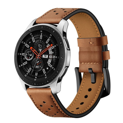 Curea Tech-Protect Leather pentru Samsung Galaxy Ceas 46Mm Maro foto