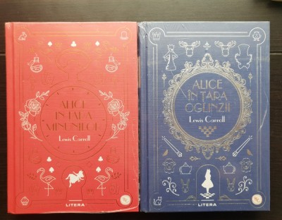 2 titluri LEWIS CARROLL: Alice &amp;icirc;n Țara Minunilor * Alice &amp;icirc;n Țara Oglinzii (ediție cartonată, LITERA, cărți noi) foto