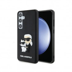 Husa cover Karl Lagerfeld silicone 3D Rubber Karl&Choupette pentru Samsung Galaxy S24 Plus Negru