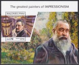 Maldive 2018 - Mari pictori ai impresionismului - Claude Monet, Gustave Caillebotte,Colita, MNH