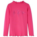 Tricou pentru copii cu m&acirc;neci lungi, roz aprins, 104