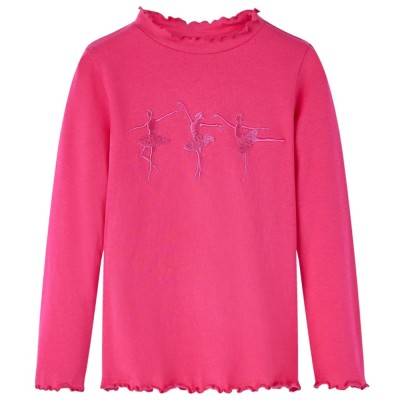 Tricou pentru copii cu m&amp;acirc;neci lungi, roz aprins, 104 13705 foto