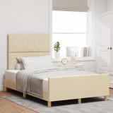 VidaXL Cadru de pat, crem, 120x200 cm, textil