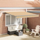 vidaXL Marchiză Retractabilă Automată cu Dungi LED Multicolore 350x250 cm