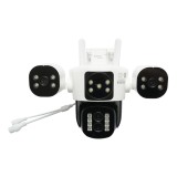 Camera de supraveghere 4 lentile, 3 obiective 16 MP, WIFI 2.4GHz, rotire 360 grade PTZ cu senzor de miscare, zoom 10X, alarma, IR night vision, detect