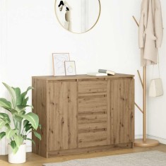 vidaXL Bufetă cu sertare Stejar Artisan 100,5x35x76 cm Lemn prelucrat 3328452