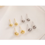 Cercei Stud din Argint 925 Placati cu Aur , zGolden Knot, , Cu Design Nod Impletit A n 2 Dimensiuni