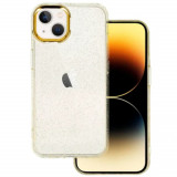Cumpara ieftin Husa Cover Lens Fashion Golden Frame pentru iPhone 14 Auriu, Tel Protect