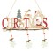 Decorațiune Suspendabilă Lemn, Crăciun, Moș Crăciun și Cerb, 29x24cm, Multicolor