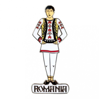 Magnet de frigider, baiat in costum popular, MB077 foto