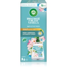 Air Wick Active Fresh Spring Breeze &amp; Island Vanilla odorizant de aer automat cu re&icirc;ncărcare 228 ml