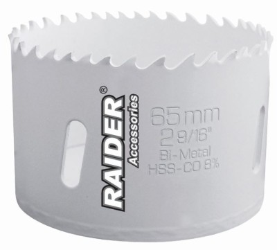 Carota bi-metal HSS cobalt pentru metal si inox diametru 57 mm RAIDER foto