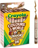 Set 24 mini creioane colorate Crayola, culorile lumii, CRY52-0114