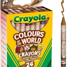 Set 24 mini creioane colorate Crayola, culorile lumii, CRY52-0114