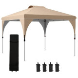 Pavilion pentru gradina/terasa, cadru metalic, material Oxford, pliabil, cu geanta, inaltime reglabila, bej, 3x3x2.75 m GartenVIP DiyLine, ART