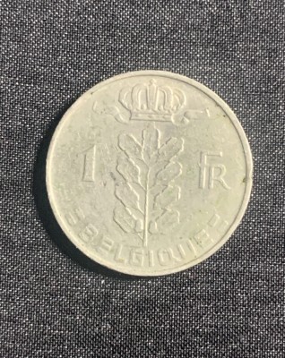 Moneda 1 franc 1967 Belgia foto