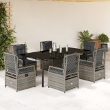 Cumpara ieftin Gossi set mobilier de gradina cu perne, 7 piese, gri, poliratan