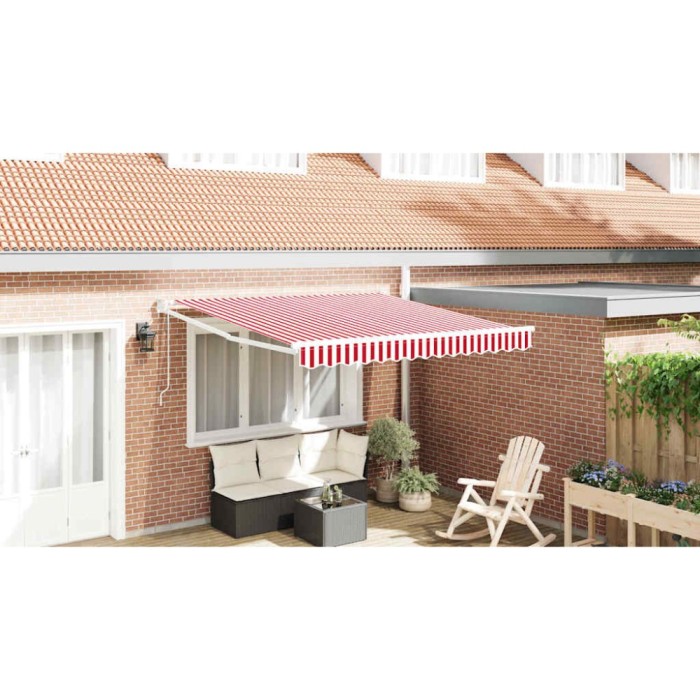 vidaXL Markă retractabilă automată, roșie și albă, 300x250 cm
