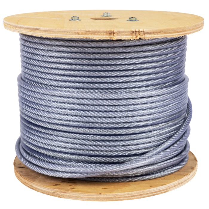 Tambur cablu otel zincat Micul Fermier, plastifiat, diametru 4-5.5mm, lungime 100m FarmGarden AgroTrade