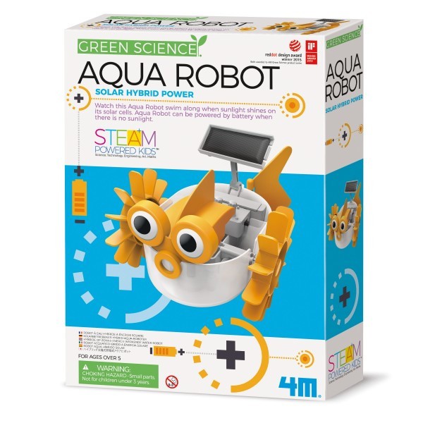 Kit constructie robot de apa hibrid solar, Aqua Robot, Green Science, 4M