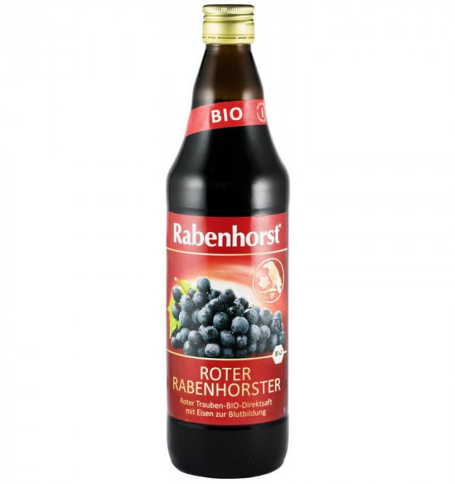 Suc de Struguri Rosii cu Fier Bio 750ml Haus Rabenhorst