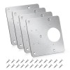 Set 4 Plăci Reparatie Balamale Mobilă JENUOS&reg;, Inox 90x90mm, Argintiu - Fixare Ușoară, Durabile