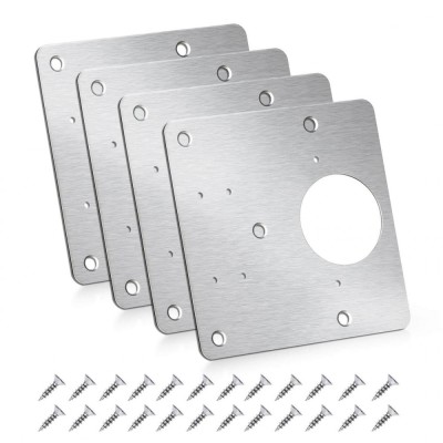 Set 4 hinged cabinet repair plate, JENUOS&amp;reg;, inox, 90 x 90 mm, Argintiu foto