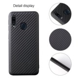 Husa pentru Samsung Galaxy A20, GloMax Perfect Fit cu insertii de carbon negru