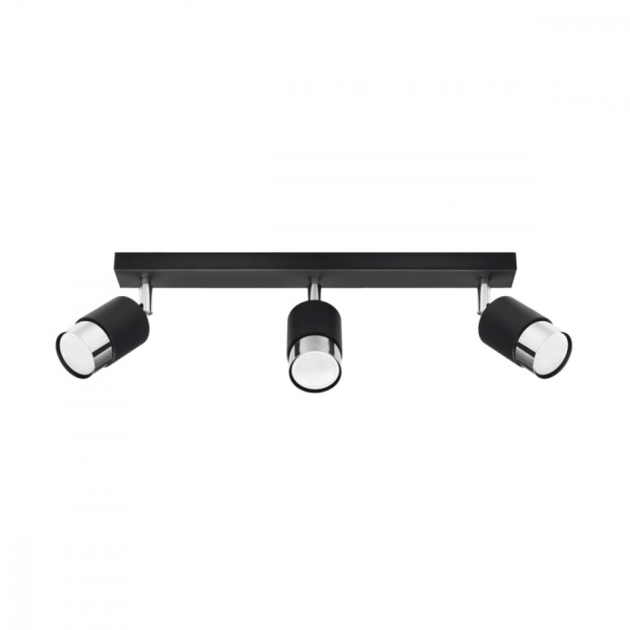 Lustră De Tavan Nero Negru/Crom Oțel 3 Becuri Tub Modern De Interior