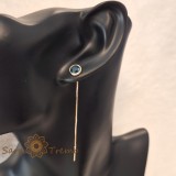 Cercei Regina Safirelor , Cristal bleumarin 6 cm placati aur 18K Brazilia