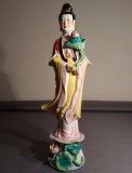 Statueta asiatica Feng Shui pentru Armonie |Flori de lotus| piesa veche