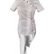 Costum Medical Pe Stil, Alb cu Elastan cu Garnitură, Model Andreea - S, XS